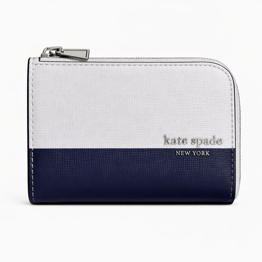 Devin Colorblocked Saffiano Leather Zip