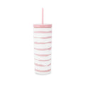 Pink Goddess Stripe Acrylic Tumbler With