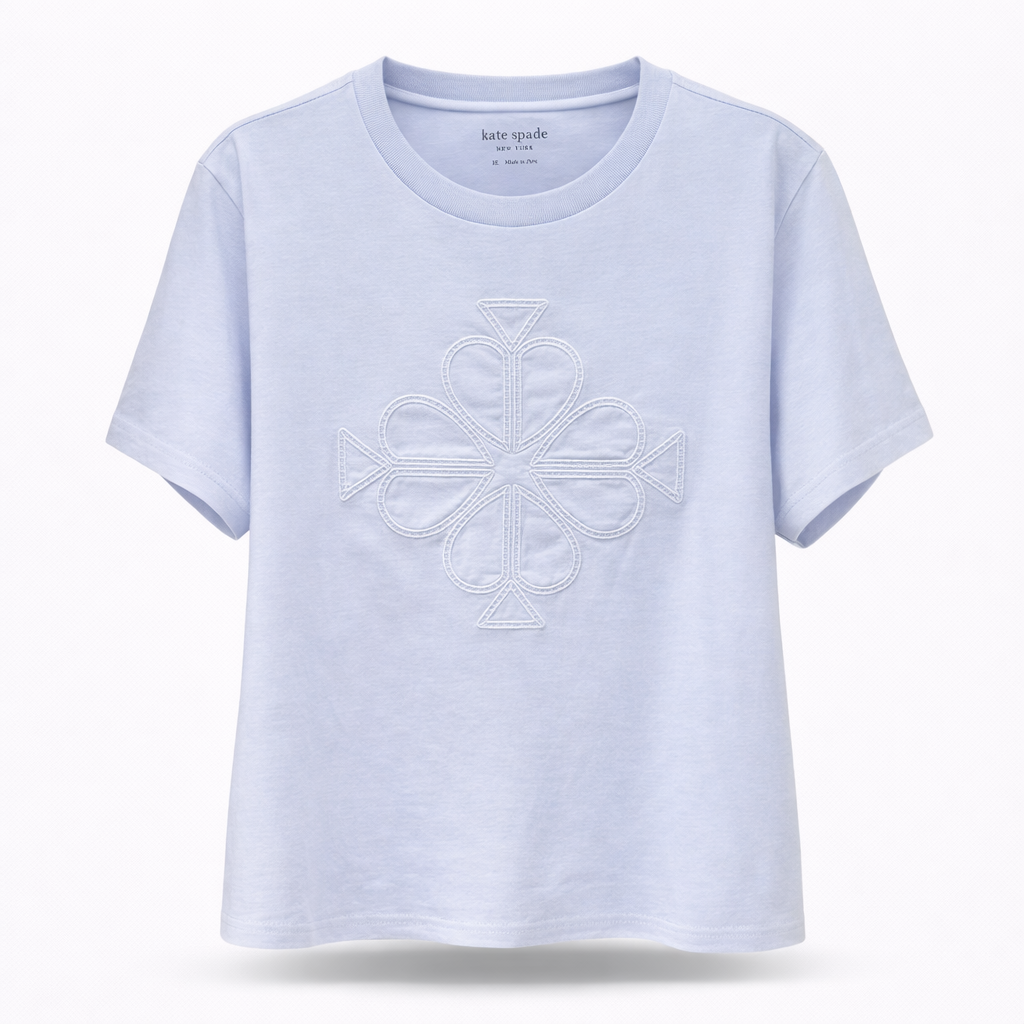 Embroidered Spade Flower Logo Tee