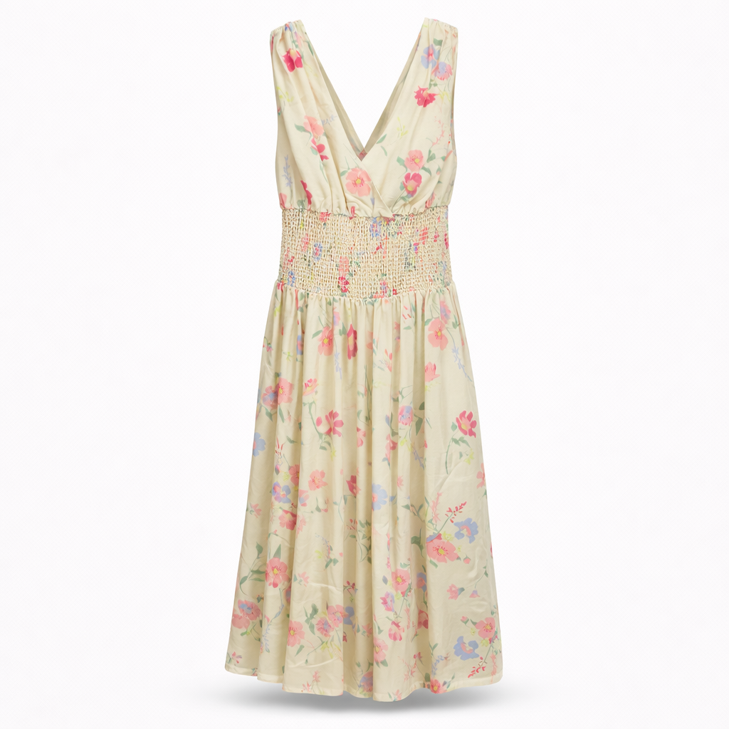 Whimsical Garden Belted Shirt Dress