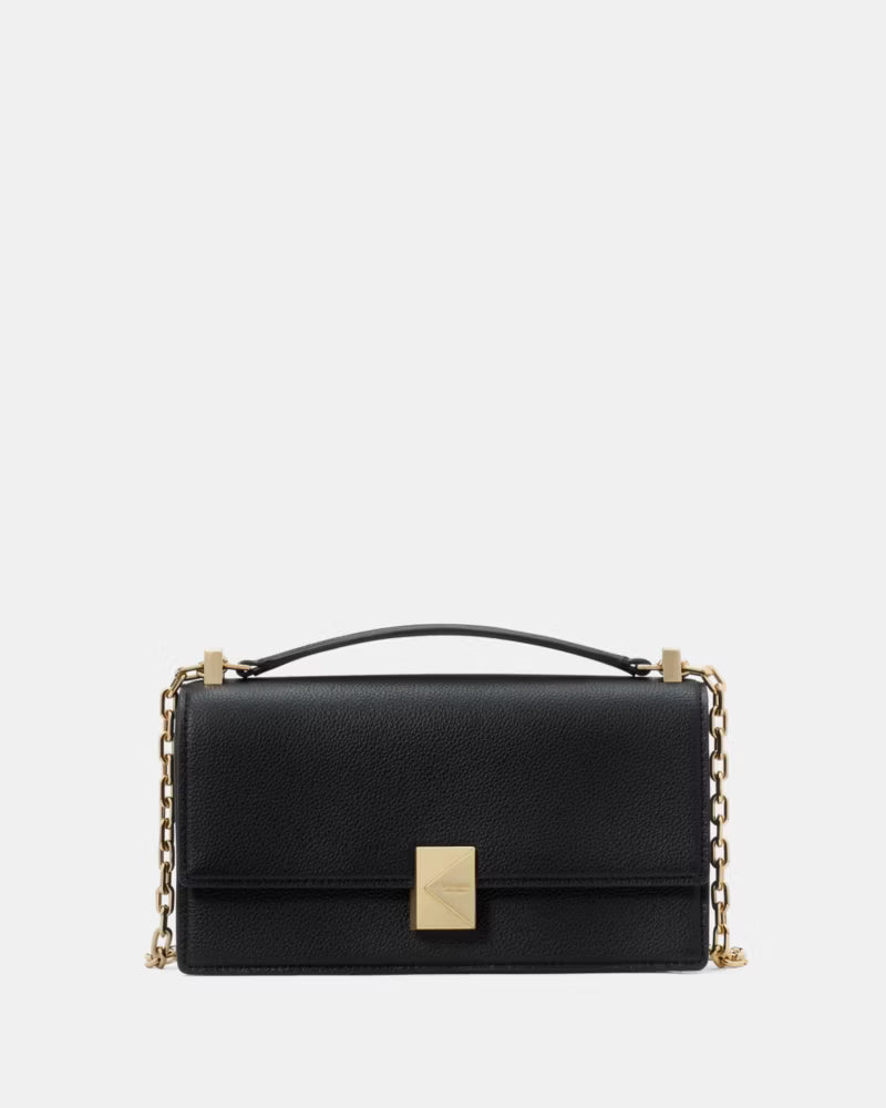 Deco Pebbled Leather Mini Flap Chain Cro