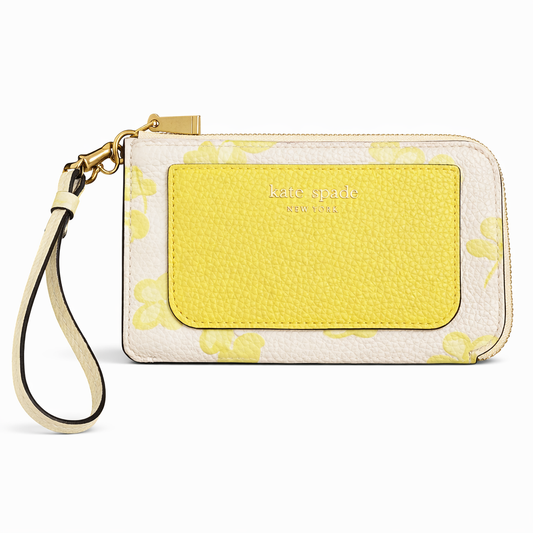 Ava Spring Pansises Embossed Pebbled Lea