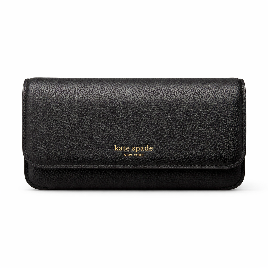 Ava Pebbled Leather Flap Chain Wallet
