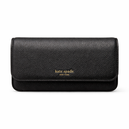 Ava Pebbled Leather Flap Chain Wallet