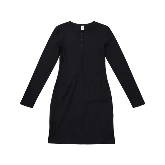 All Aligned Ribbed Ls Henley Dress
