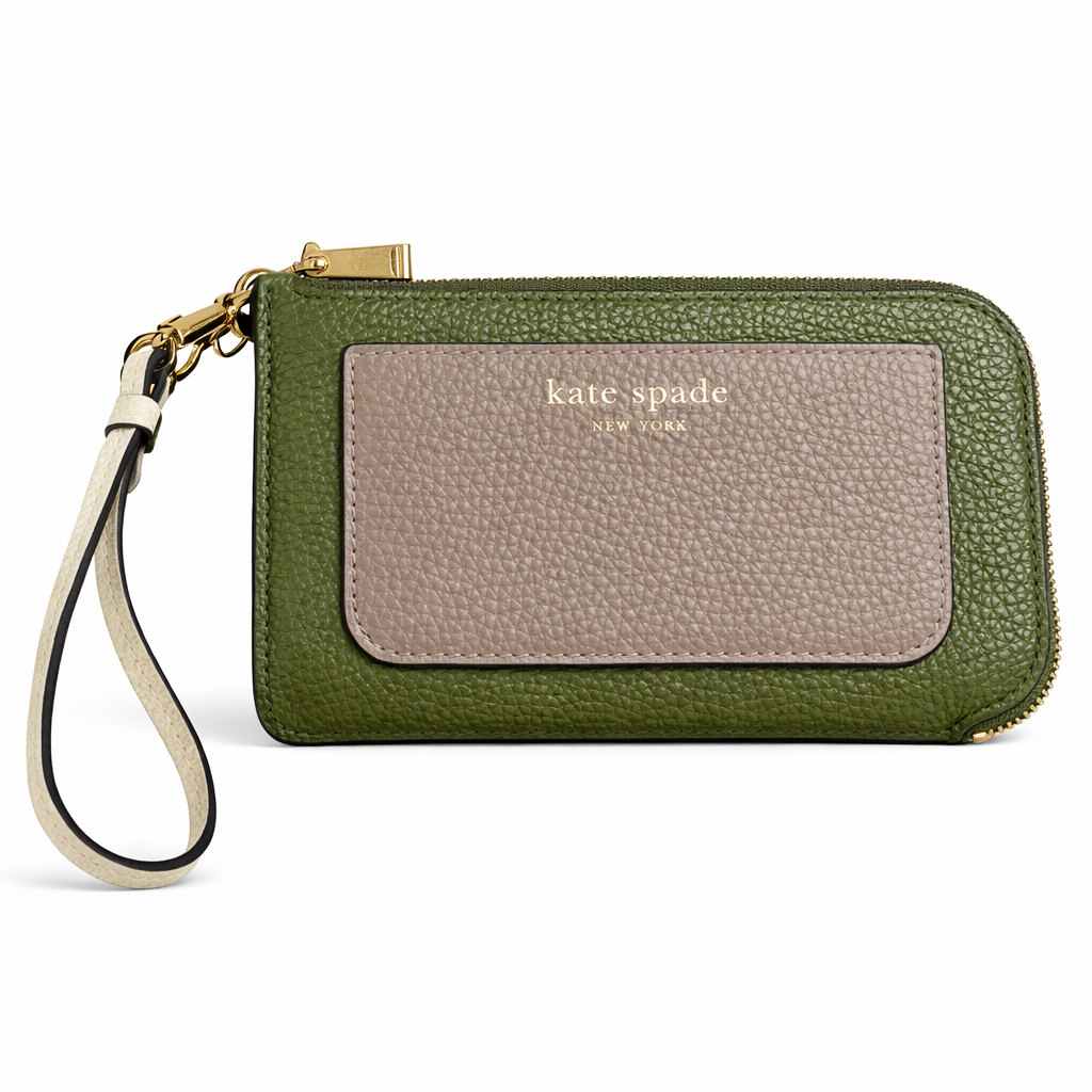 Ava Colorblocked Pebbled Leather Coin Ca