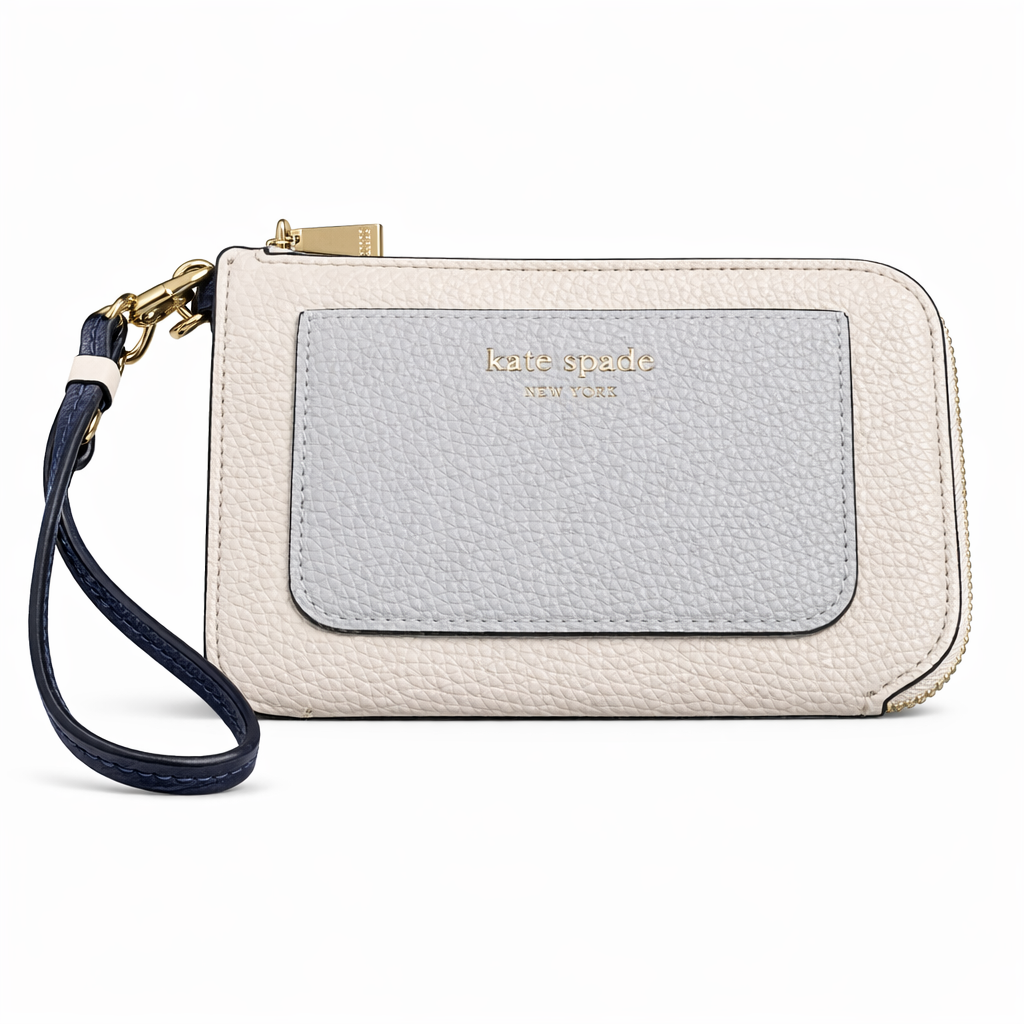 Ava Colorblocked Pebbled Leather Coin Ca