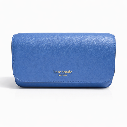 Ava Pebbled Leather Flap Chain Wallet