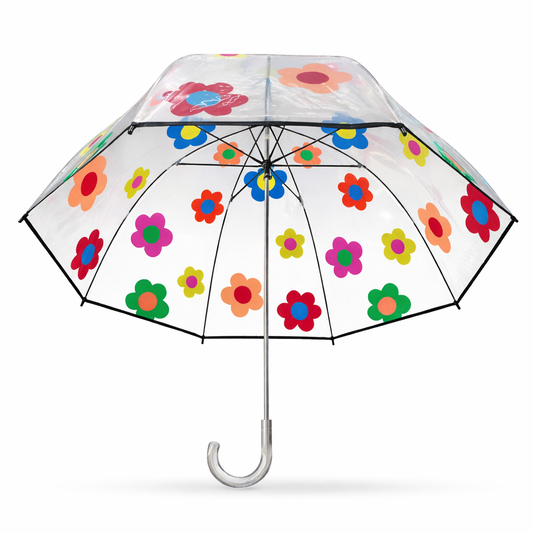 Gingham Garden Clear Umbrella