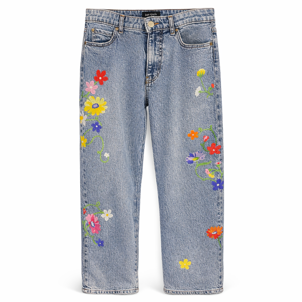 Floral Embroidered Jeans