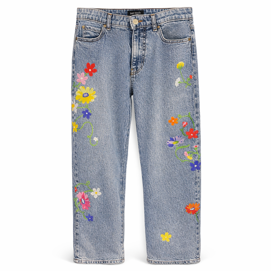 Floral Embroidered Jeans